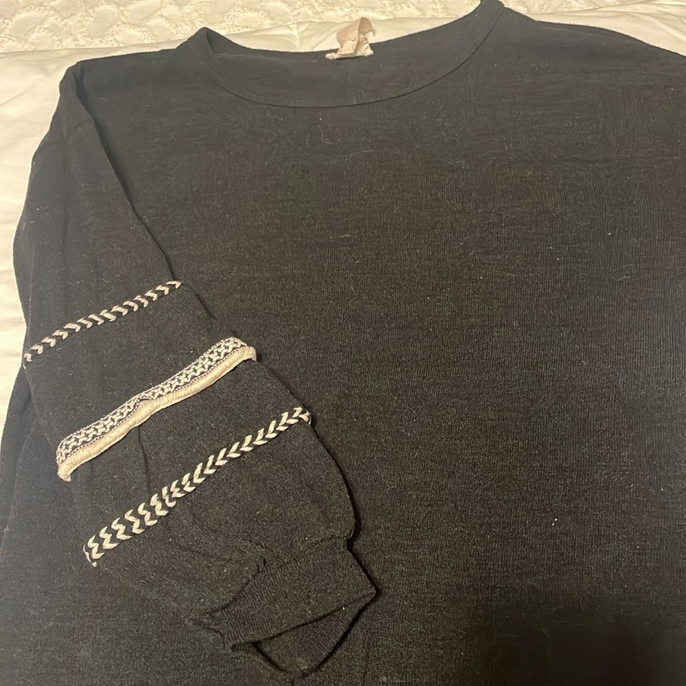 Black sweater with fun sleeve detail